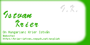 istvan krier business card